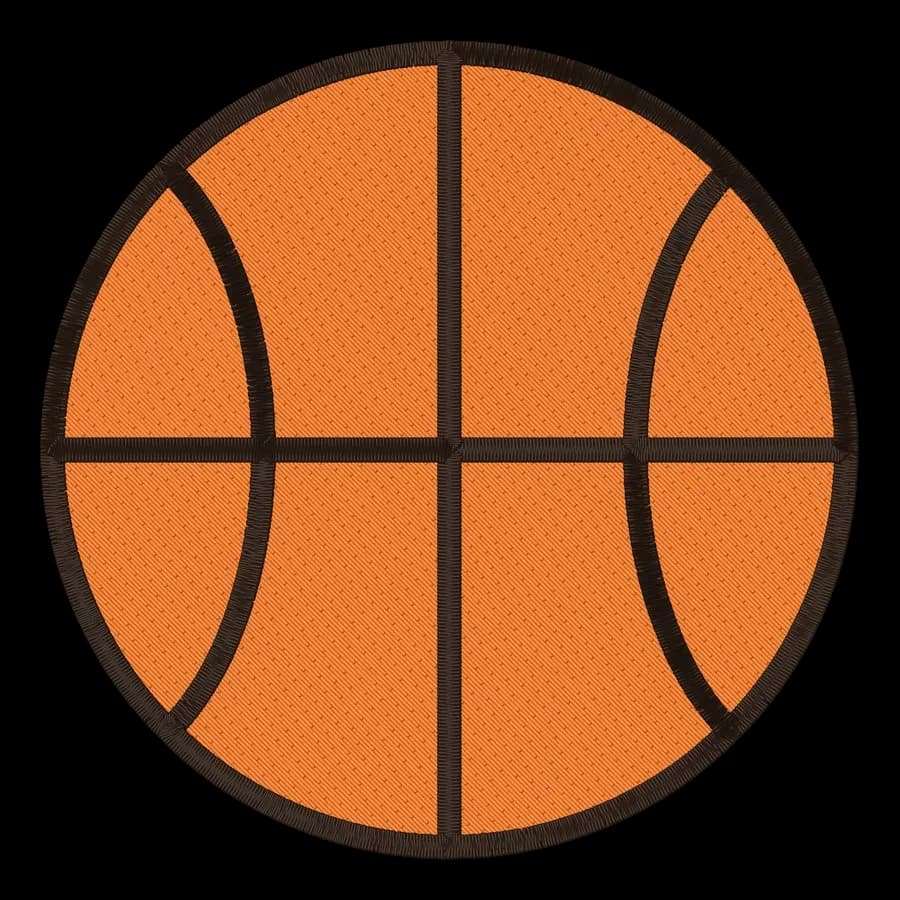 Basketball machine embroidery design, stitched