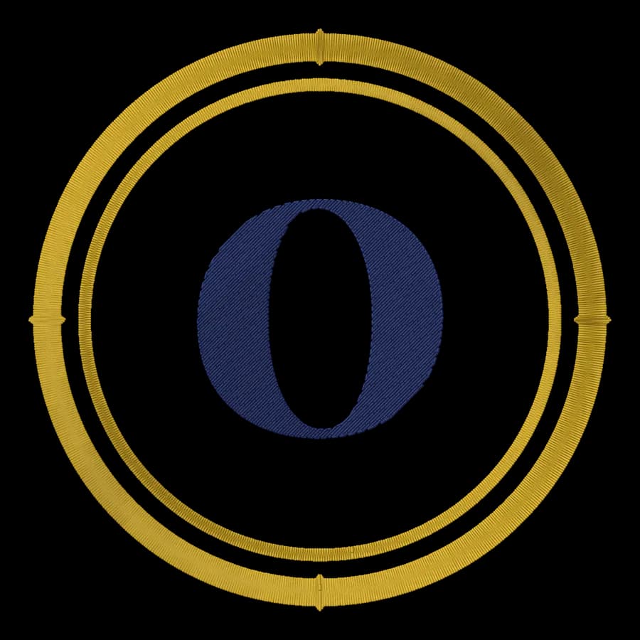 Letter O monogram embroidery design