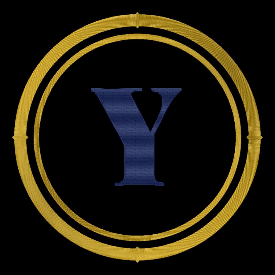 Letter Y monogram embroidery design