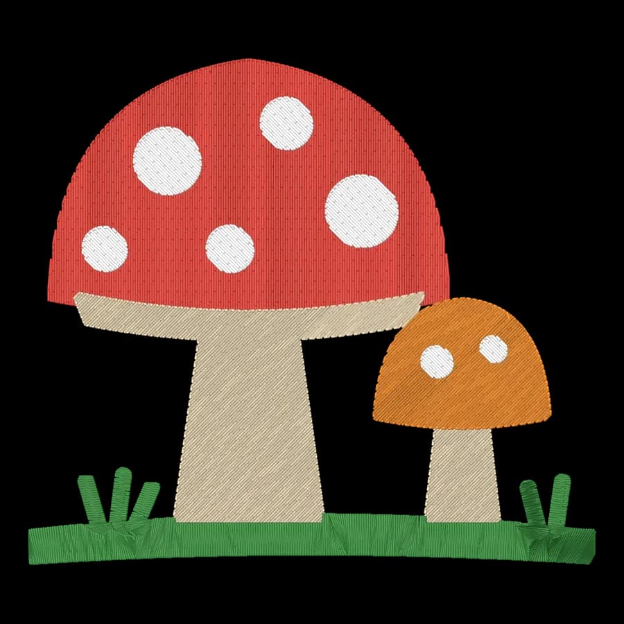 Mushrooms VP3 embroidery design, stitched