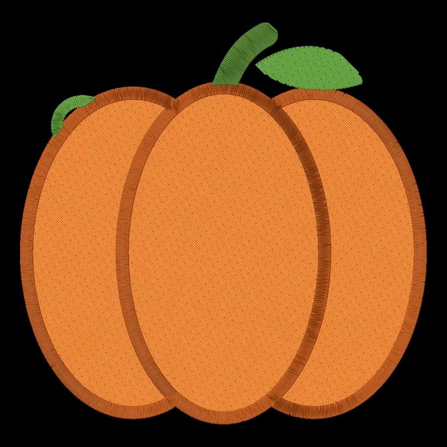 Pumpkin machine embroidery design, stitched