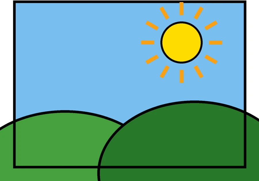 Original cartoon landscape artwork